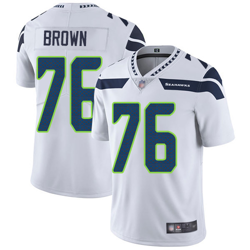 Seattle Seahawks Limited White Men Duane Brown Road Jersey NFL Football #76 Vapor Untouchable